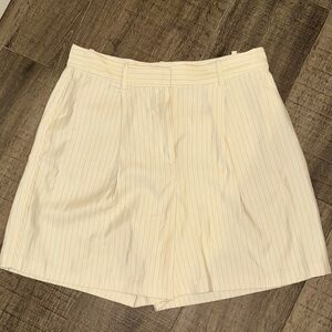 Mango Women's Cream Pinstripe Bermudas